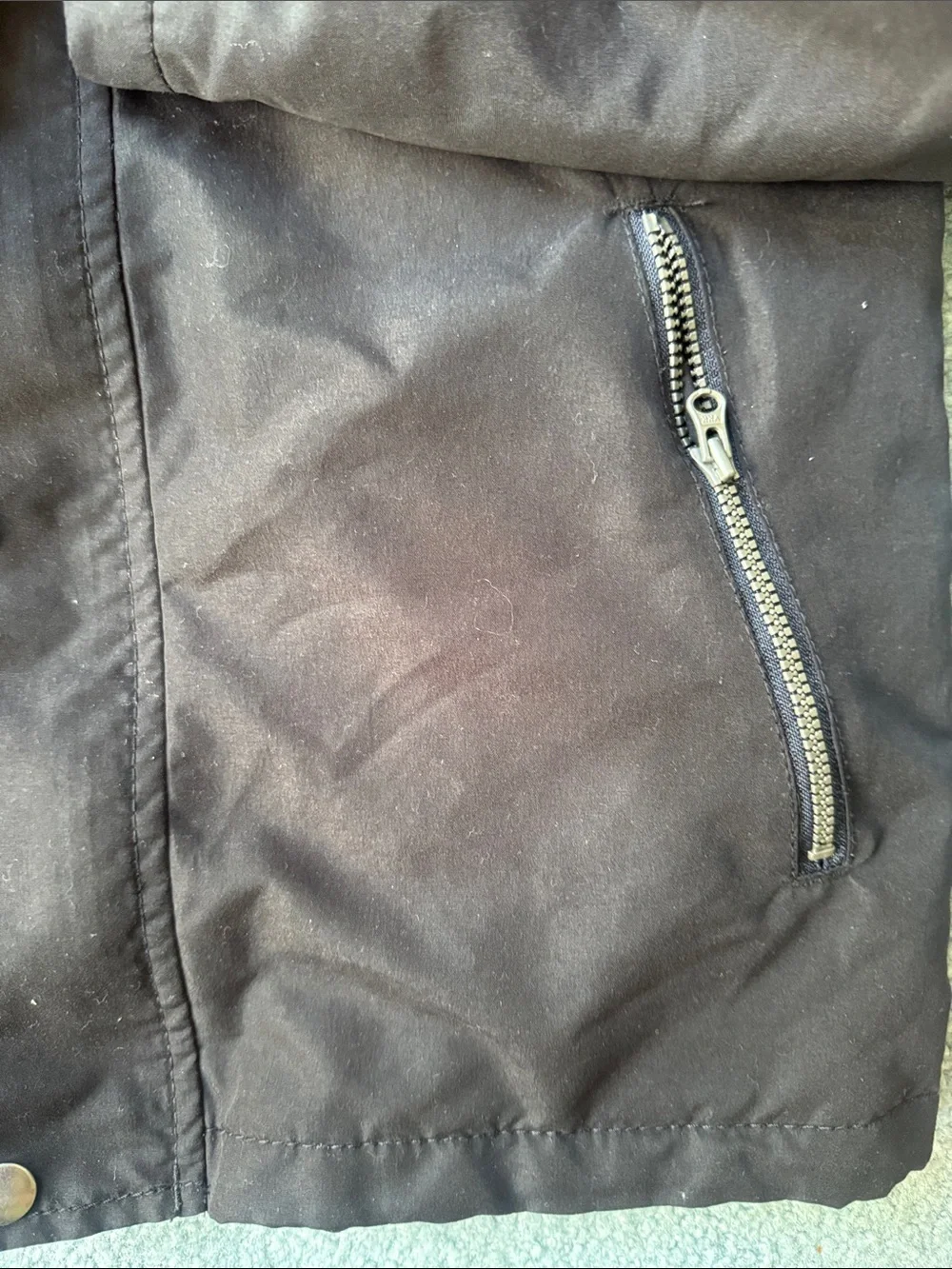 Carter's Black Hooded Puffer Jacket with Red Lining